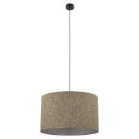 VELLUM pendant light – cylindrical, black, textured multicolor shade - Image 2