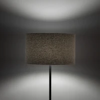 VELLUM floor lamp – black, cylindrical textured fabric shade - Image 3