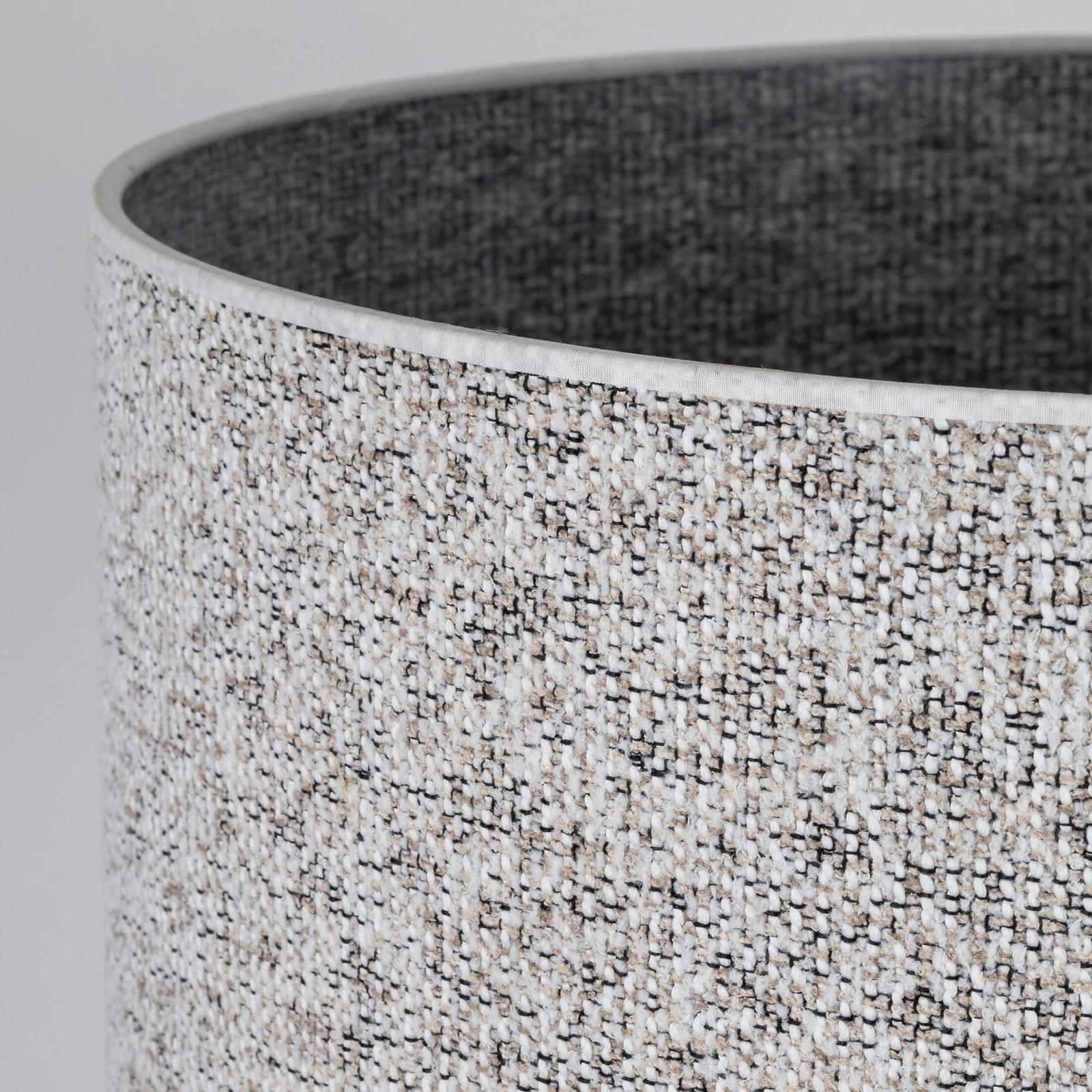 VELLUM floor lamp – black, cylindrical textured fabric shade