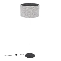VELLUM floor lamp – black, cylindrical textured fabric shade - Image 6