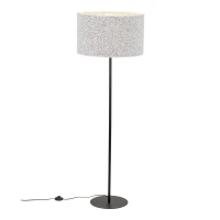 VELLUM floor lamp – black, cylindrical textured fabric shade - Image 7