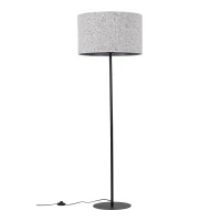 VELLUM floor lamp – black, cylindrical textured fabric shade - Image 8
