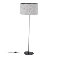 VELLUM floor lamp – black, cylindrical textured fabric shade - Image 2
