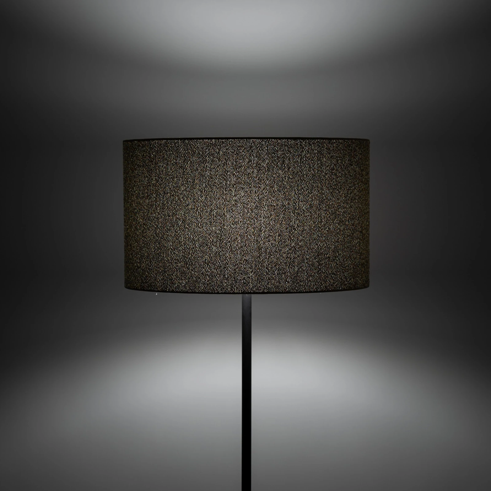 VELLUM floor lamp – black, textured multicolor fabric shade