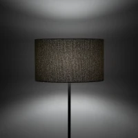 VELLUM floor lamp – black, textured multicolor fabric shade - Image 3