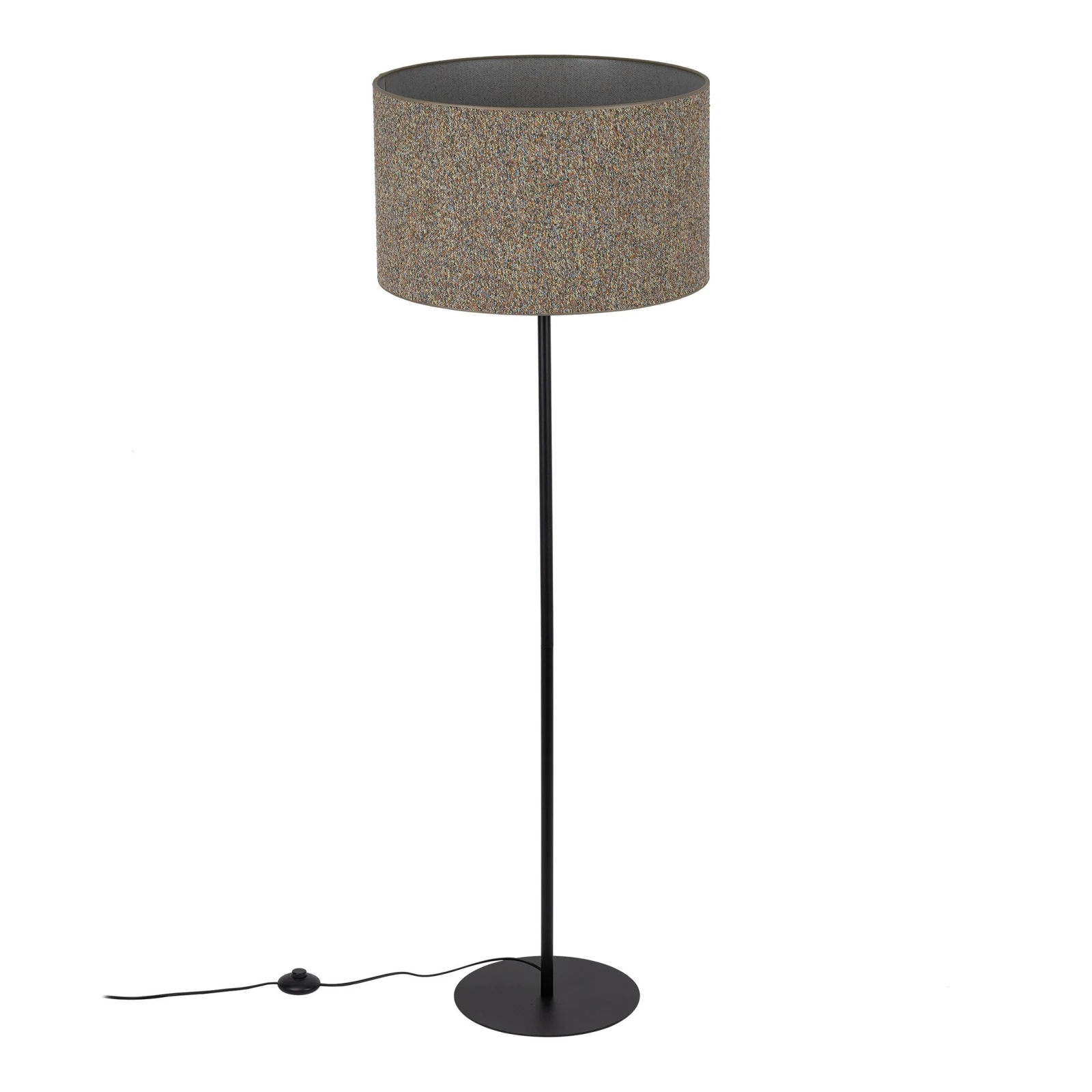 VELLUM floor lamp – black, textured multicolor fabric shade