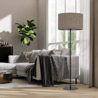 VELLUM floor lamp – black, textured multicolor fabric shade - Image 1