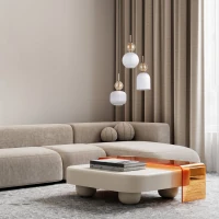 Triple ceiling light 3x10 W – round, cognac ribbed glass - Image 1