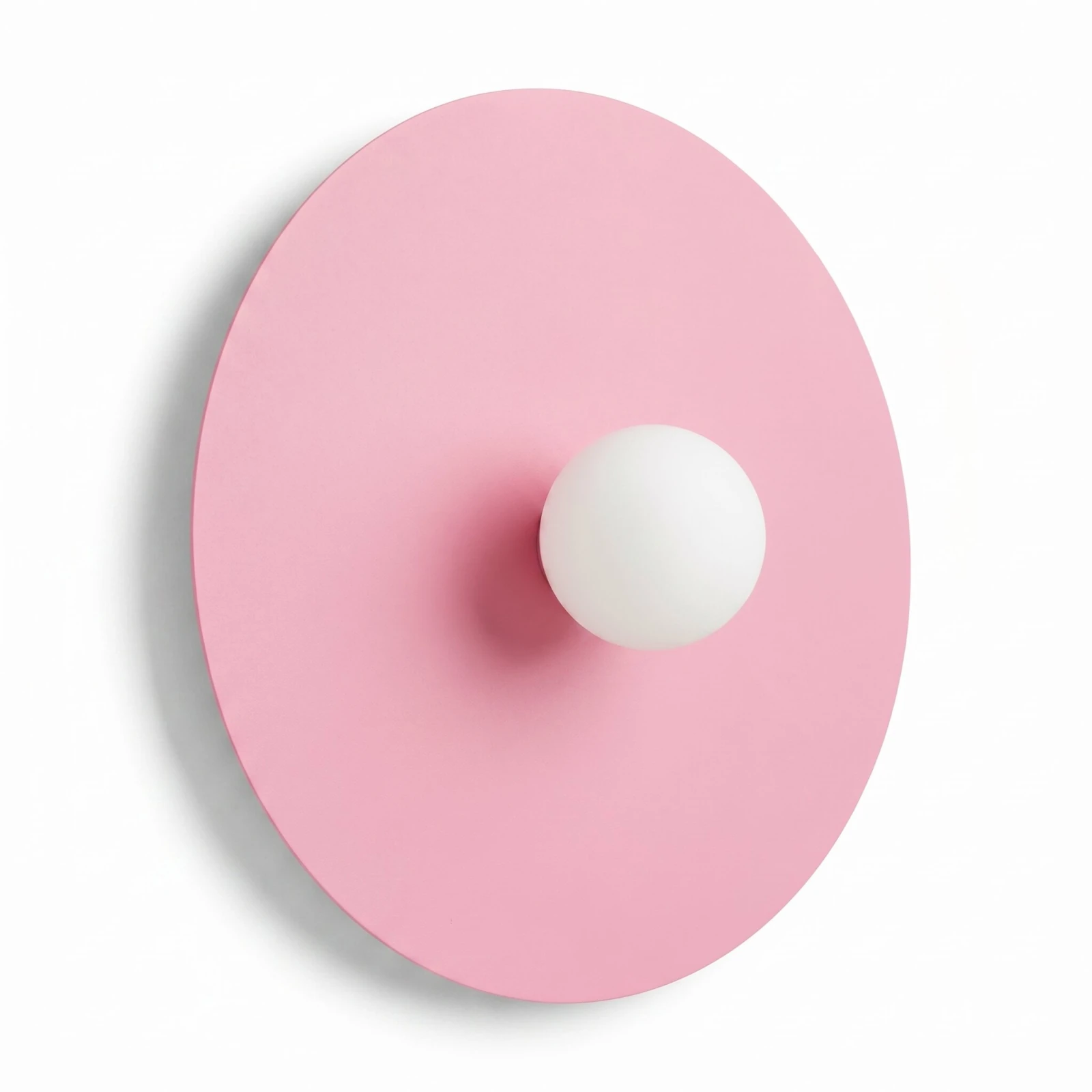 Wall lamp 50 cm – round, pink, with G9 glass shade
