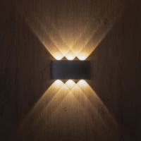 ARROW LED wall light 1 W, grey, six-point light, IP54 - Image 2