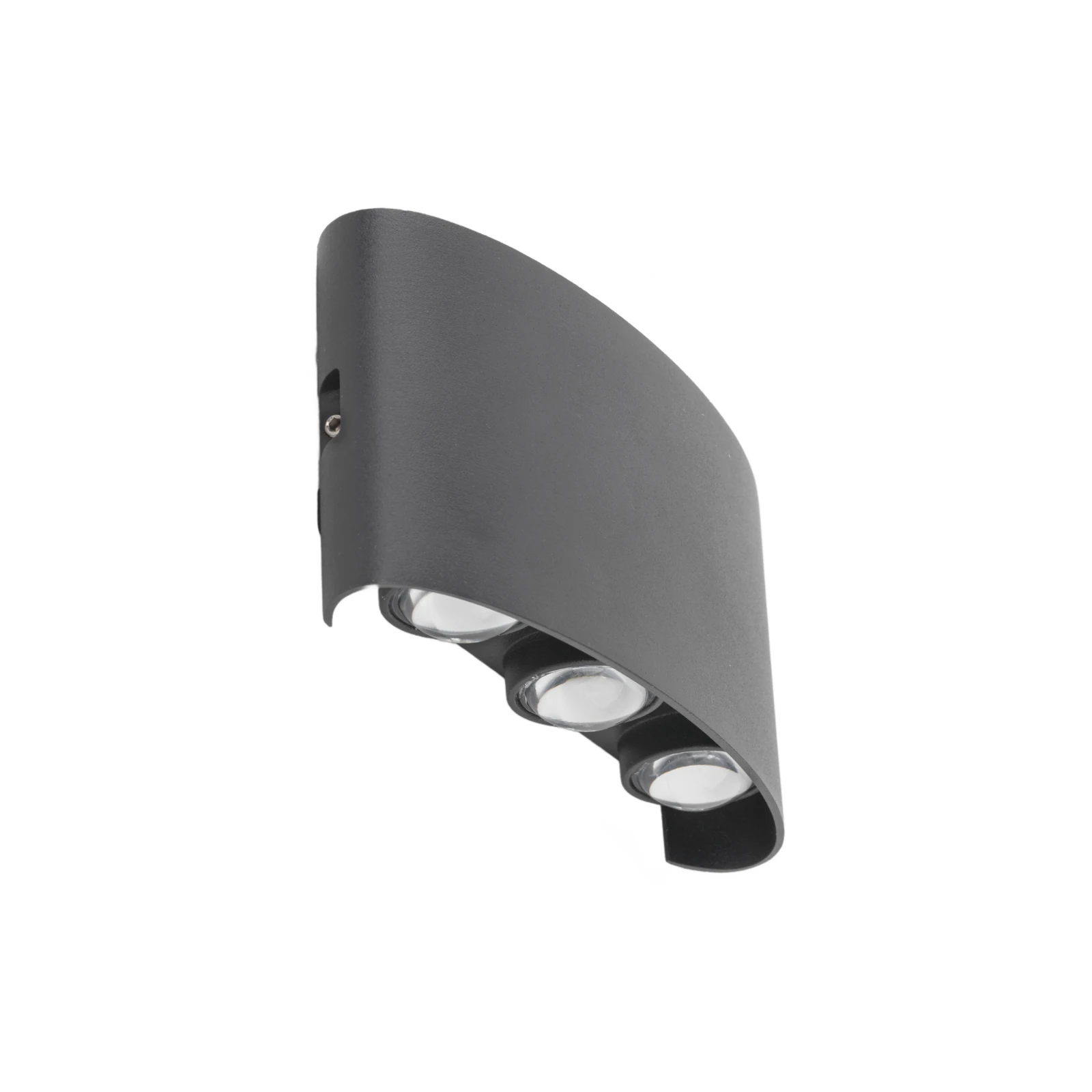 ARROW LED wall light 1 W, grey, six-point light, IP54
