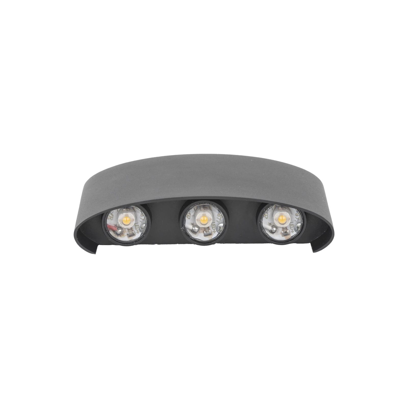 ARROW LED wall light 1 W, grey, six-point light, IP54