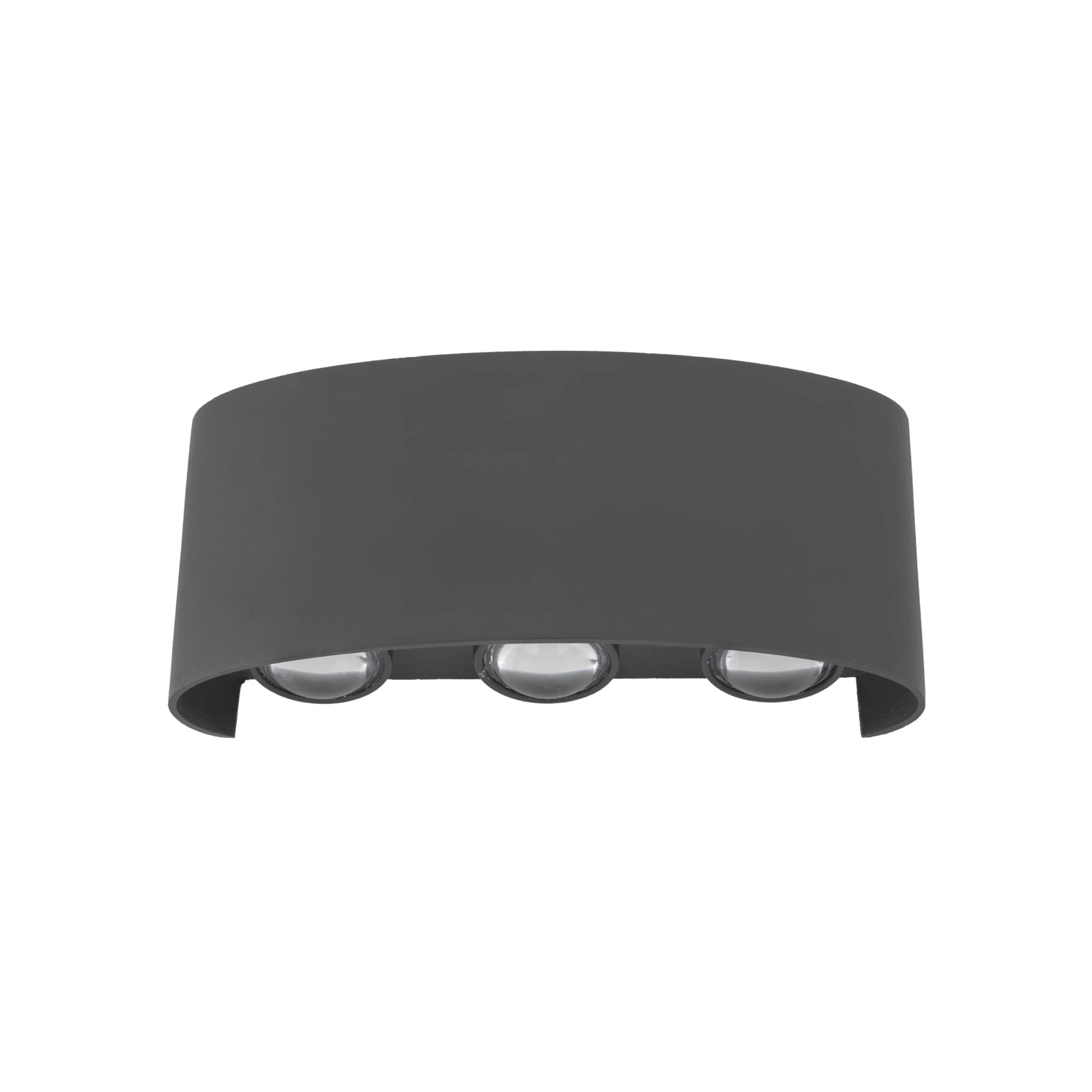 ARROW LED wall light 1 W, grey, six-point light, IP54