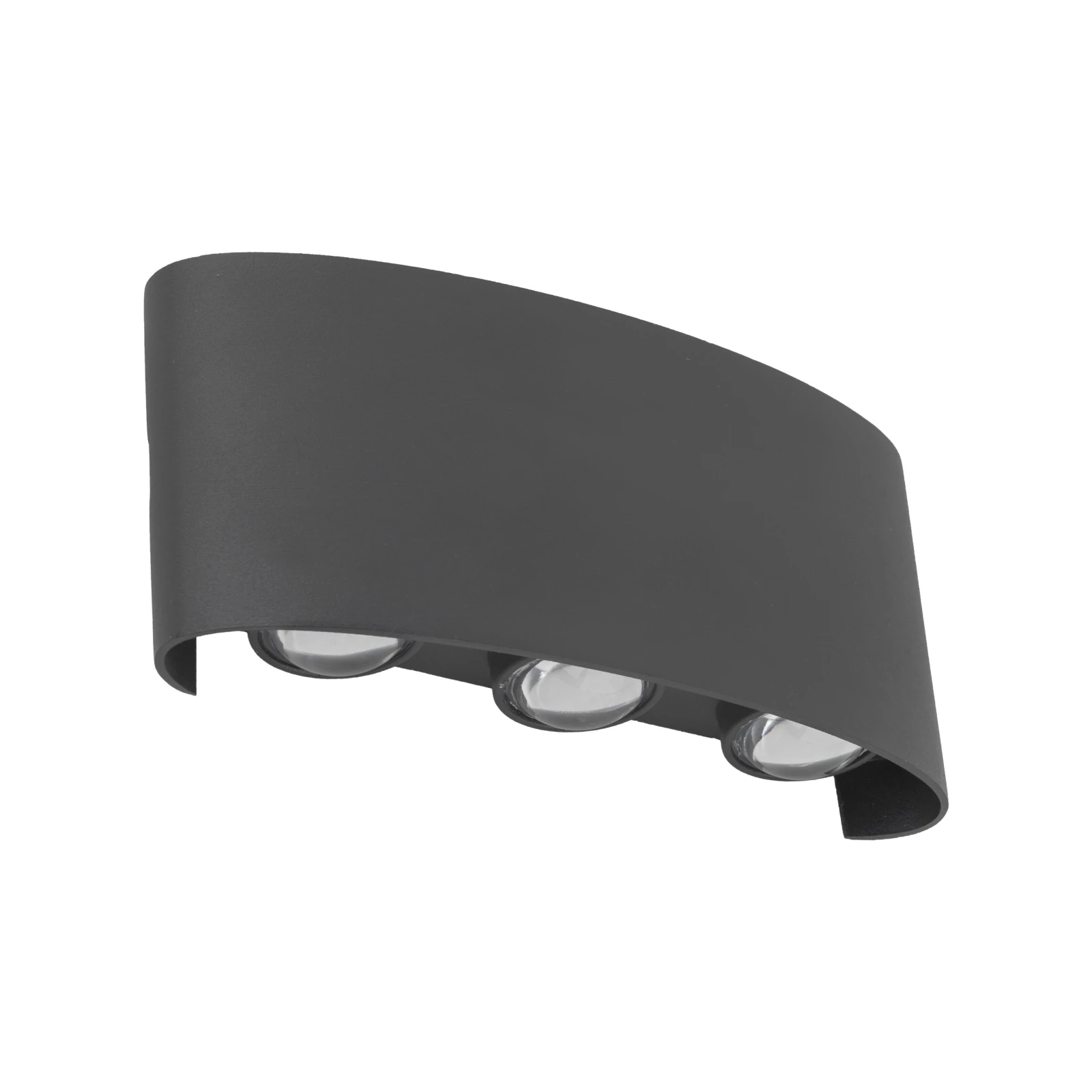 ARROW LED wall light 1 W, grey, six-point light, IP54