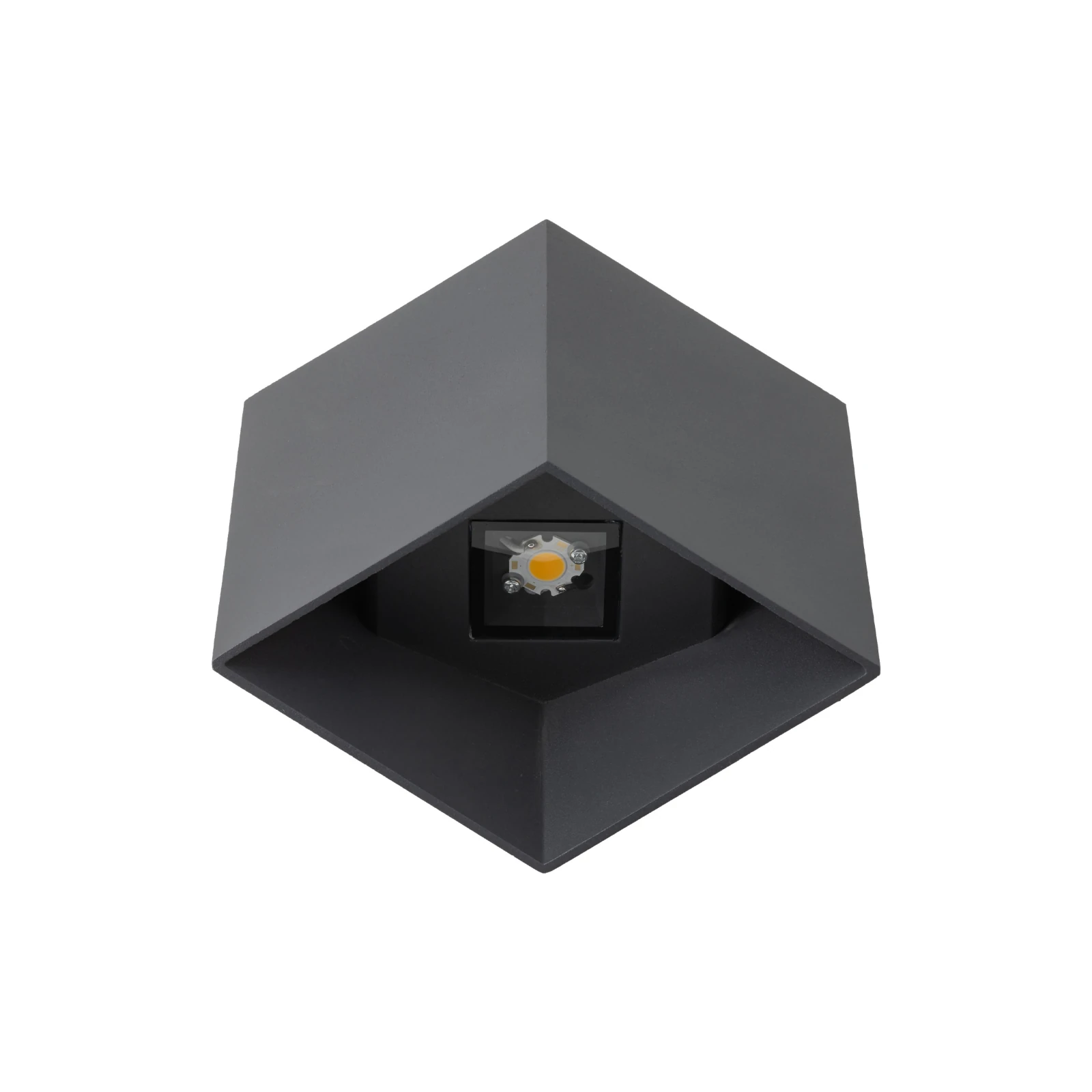 CUBE LED wall light 5 W, cube shape, anthracite, IP54