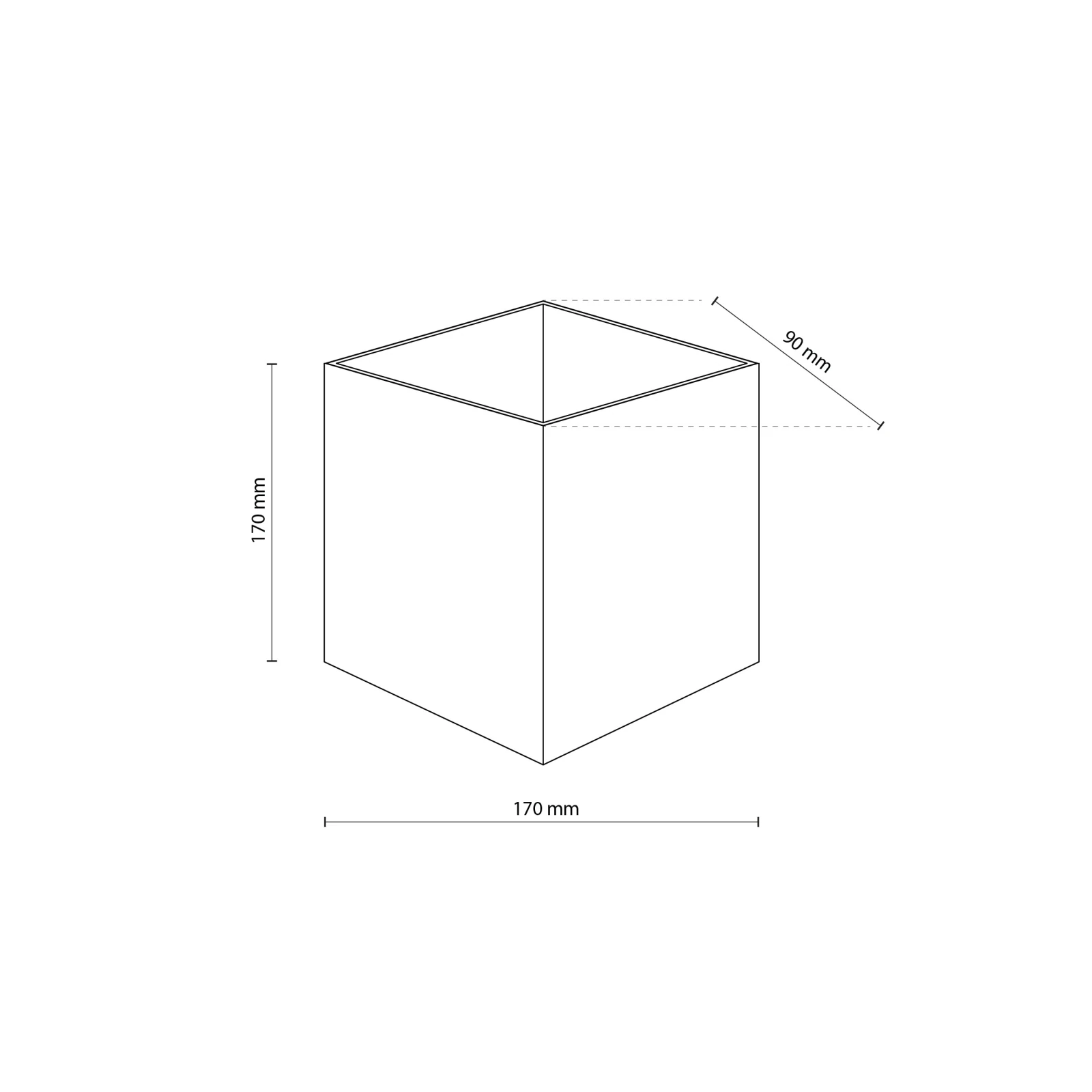 CUBE LED wall light 5 W, cube shape, anthracite, IP54