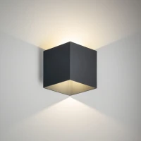 CUBE LED wall light 5 W, cube shape, anthracite, IP54 - Image 2
