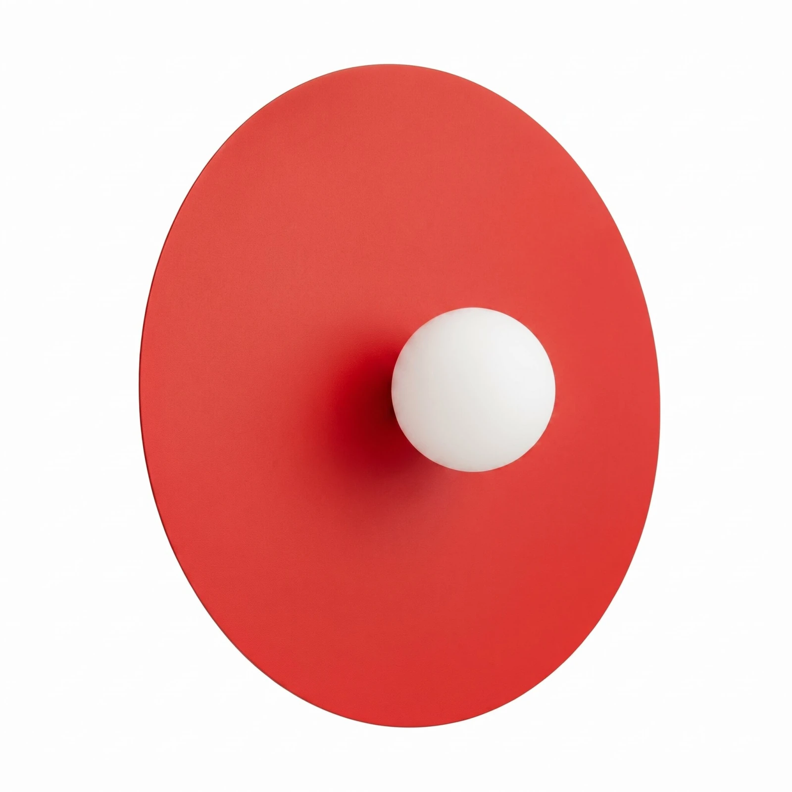 Sieninis šviestuvas 50 cm – apvalus, raudonas, su baltu gaubtu