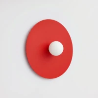 Sieninis šviestuvas 50 cm – apvalus, raudonas, su baltu gaubtu - Nuotrauka 3