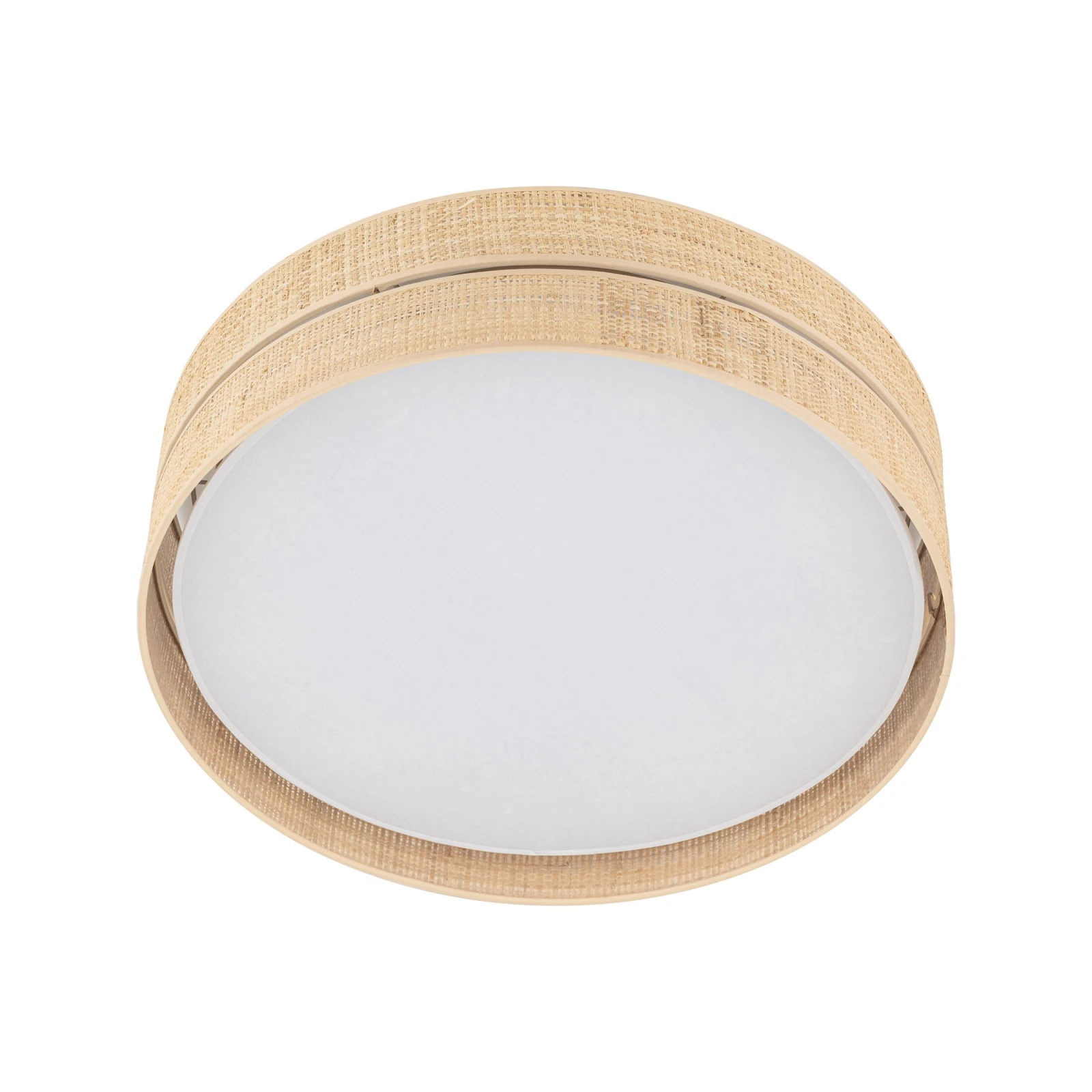 Ceiling light 4xE27 – round, beige, rattan shades