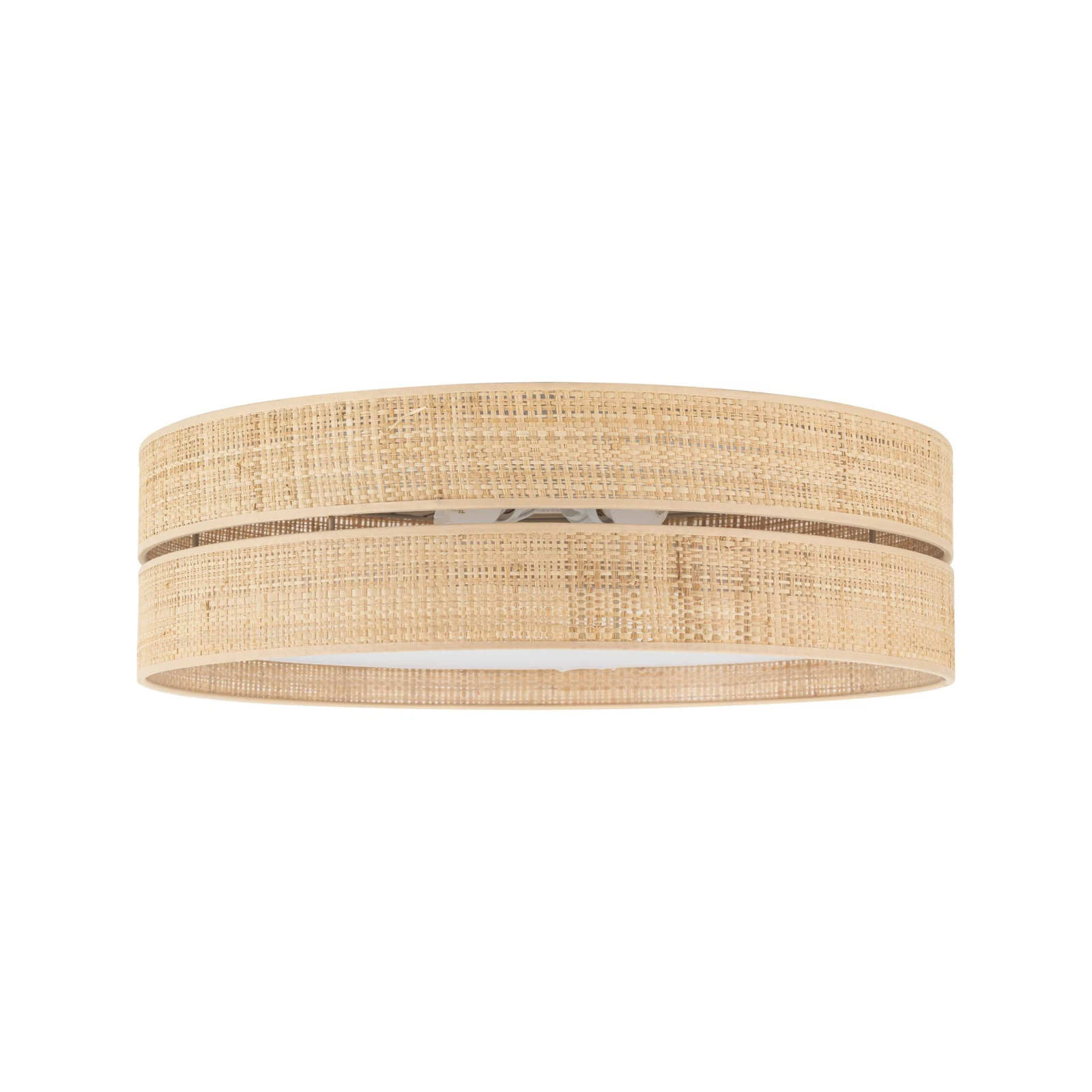 Ceiling light 4xE27 – round, beige, rattan shades