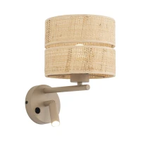 Wall light 1xE27+G9 – beige, rattan shade, adjustable beam - Image 7