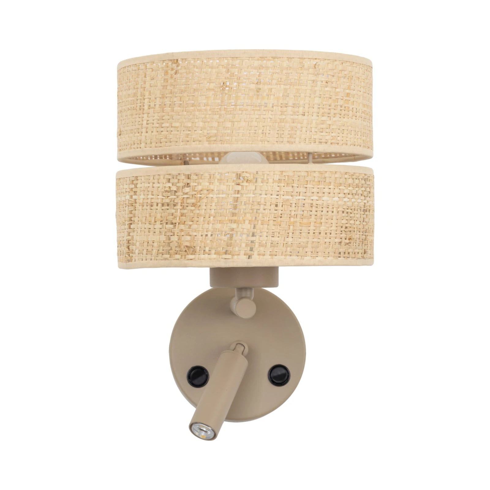 Wall light 1xE27+G9 – beige, rattan shade, adjustable beam