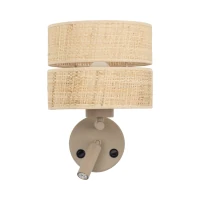 Wall light 1xE27+G9 – beige, rattan shade, adjustable beam - Image 9