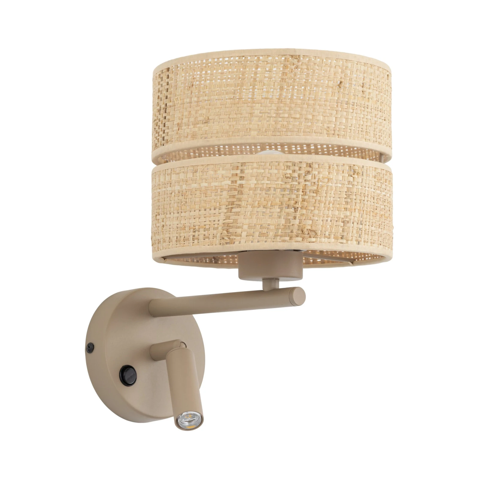 Wall light 1xE27+G9 – beige, rattan shade, adjustable beam