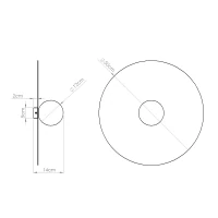 Sieninis šviestuvas 50 cm – apvalus, pilkai ruda, su G9 gaubtu - Nuotrauka 6