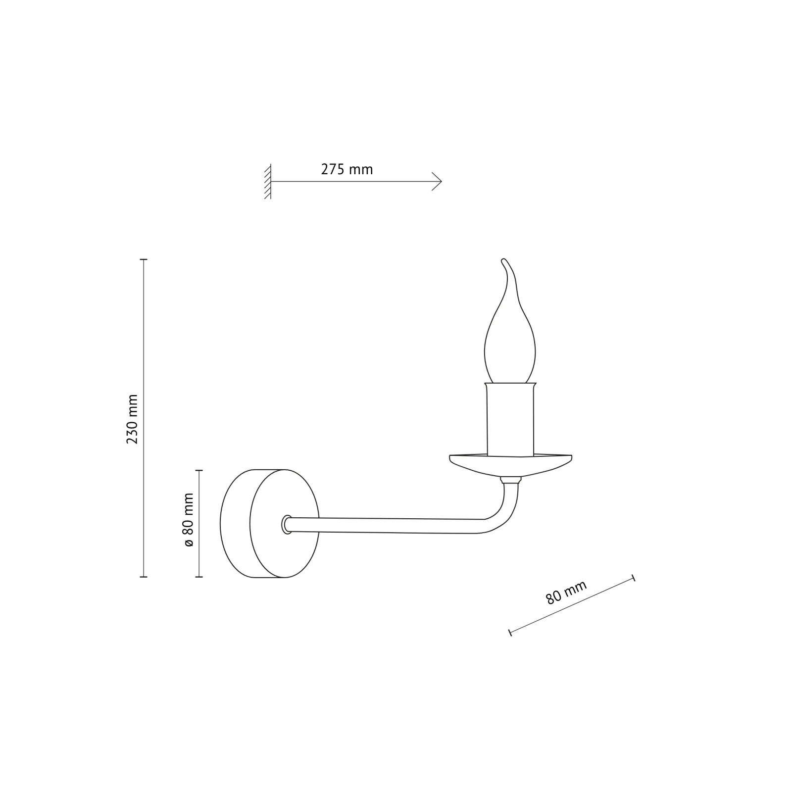LIMAL wall light E14 – beige, candleholder style