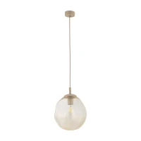 Pendant light LAVA M – beige glass shade, warm tone - Image 2