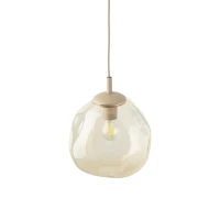 Pendant light LAVA M – beige glass shade, warm tone - Image 5