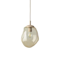 Pendant light LAVA M – beige glass shade, warm tone - Image 6