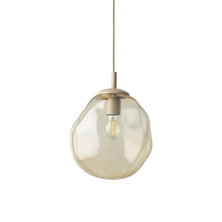 Pendant light LAVA M – beige glass shade, warm tone - Image 8