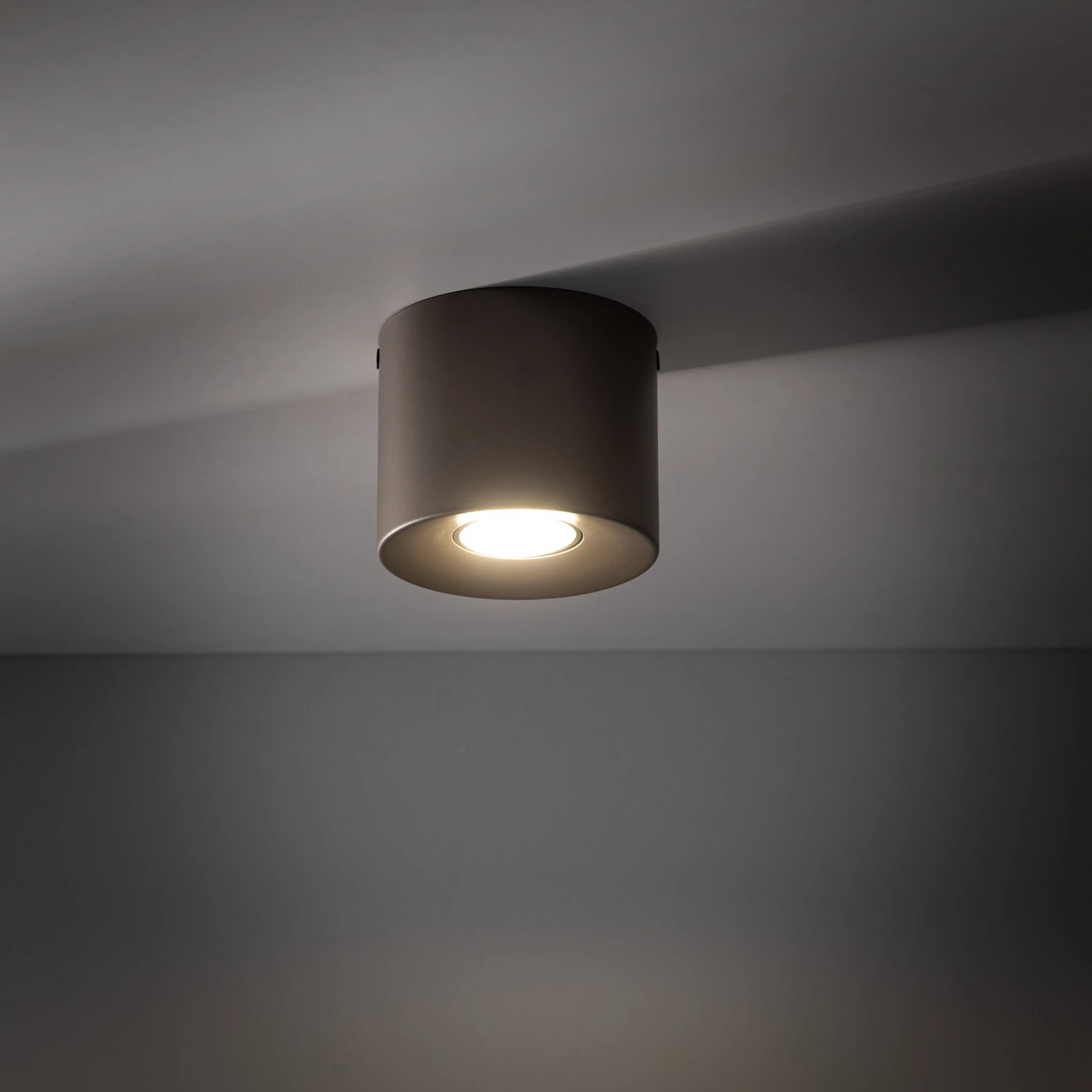 Ceiling light ORION S – cylinder, brown, GU10
