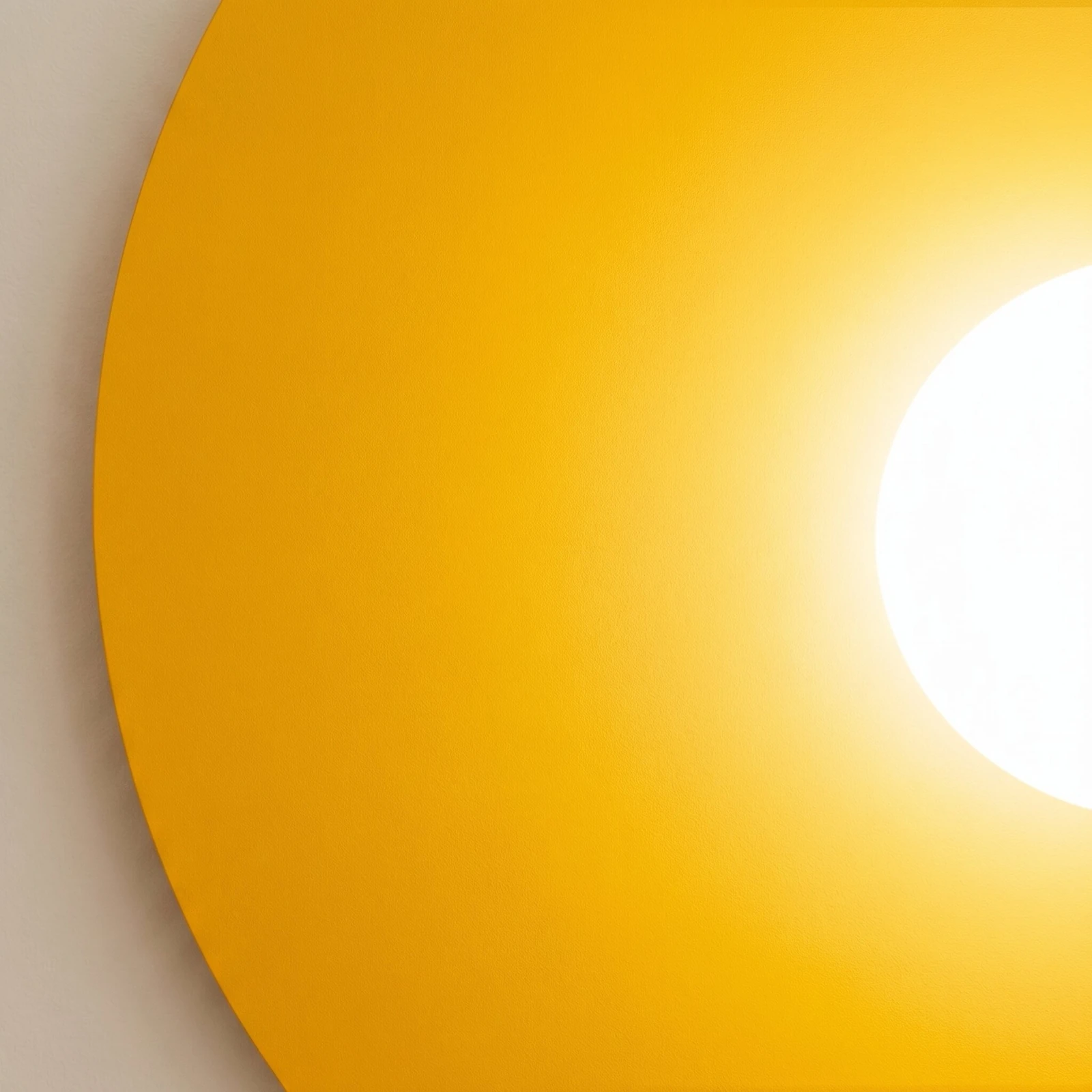 Wall lamp 50 cm – round, yellow, with white glass globe