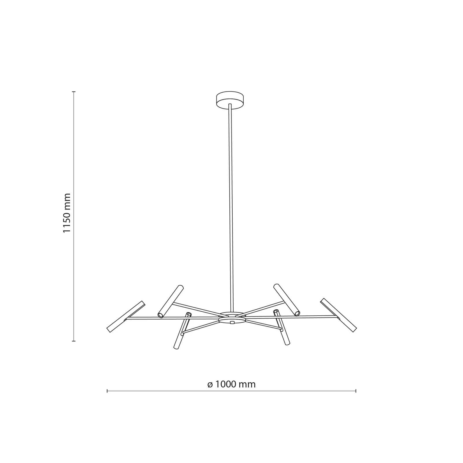 LED pendant light 30W – cylindrical, black, 3000K warm light