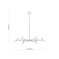 LED pendant light 30W – cylindrical, black, 3000K warm light - Image 13