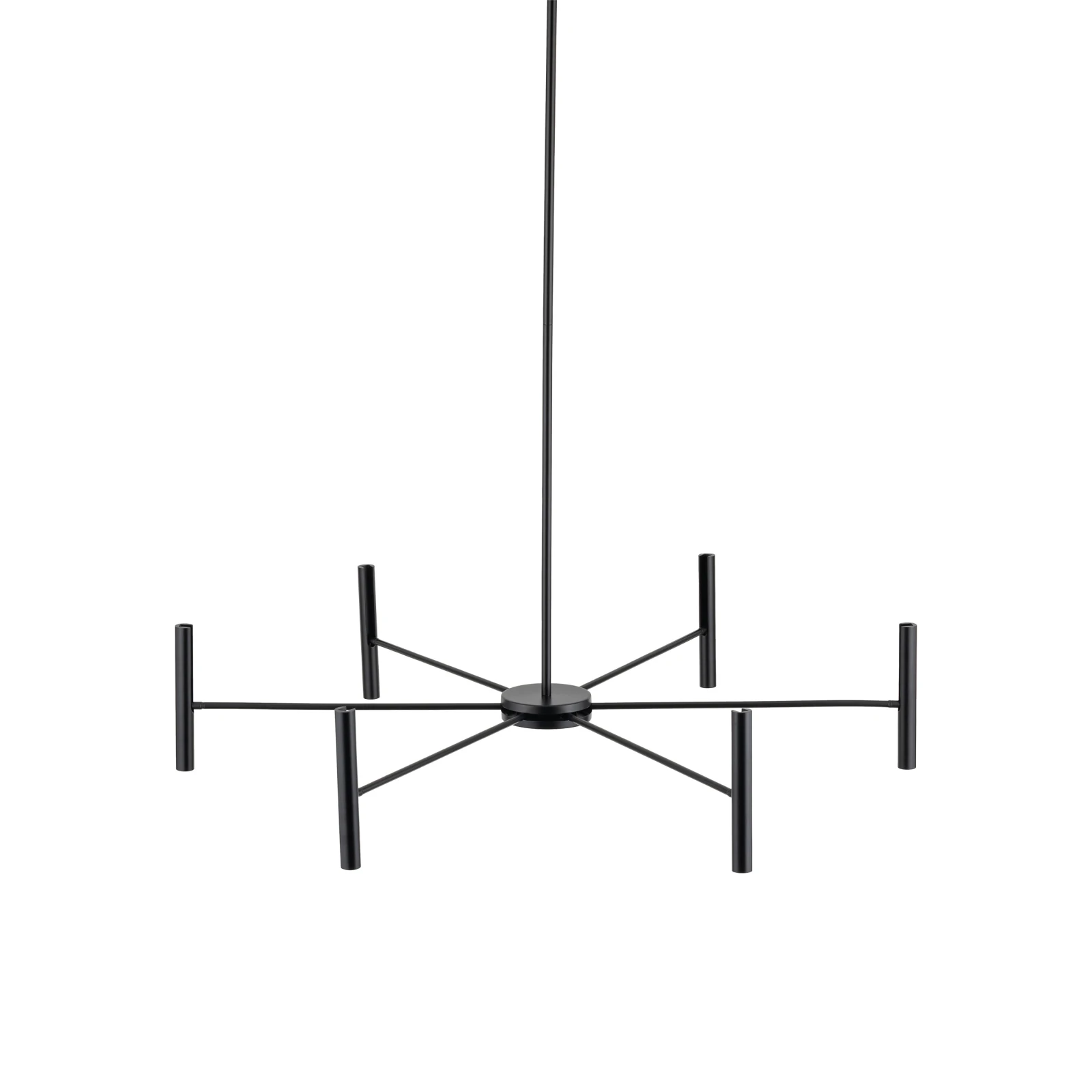 LED pendant light 30W – cylindrical, black, 3000K warm light
