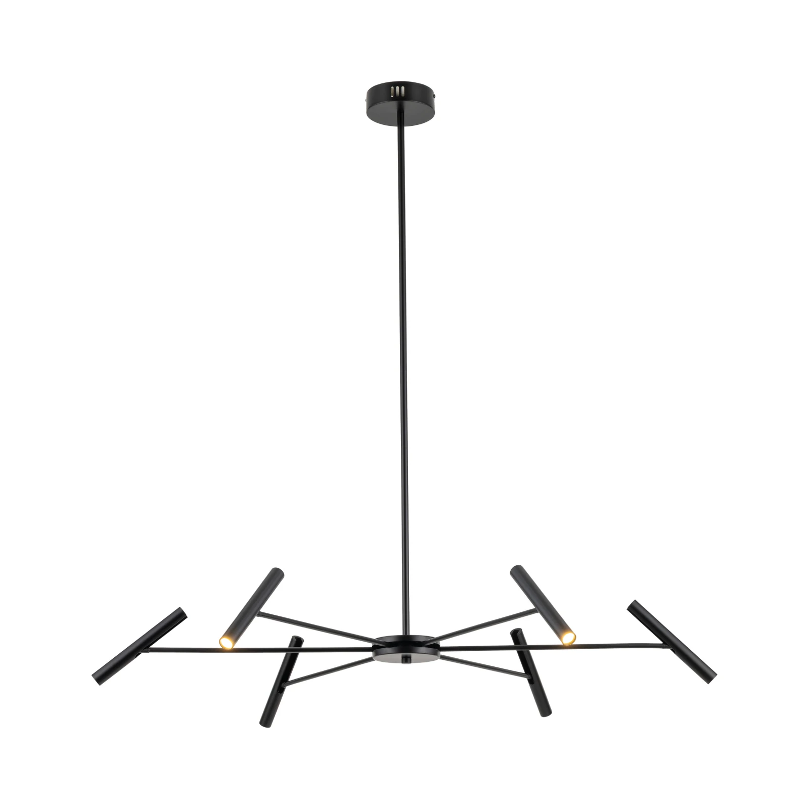LED pendant light 30W – cylindrical, black, 3000K warm light