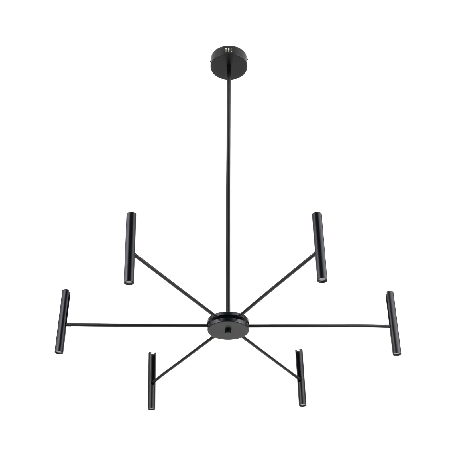 LED pendant light 30W – cylindrical, black, 3000K warm light