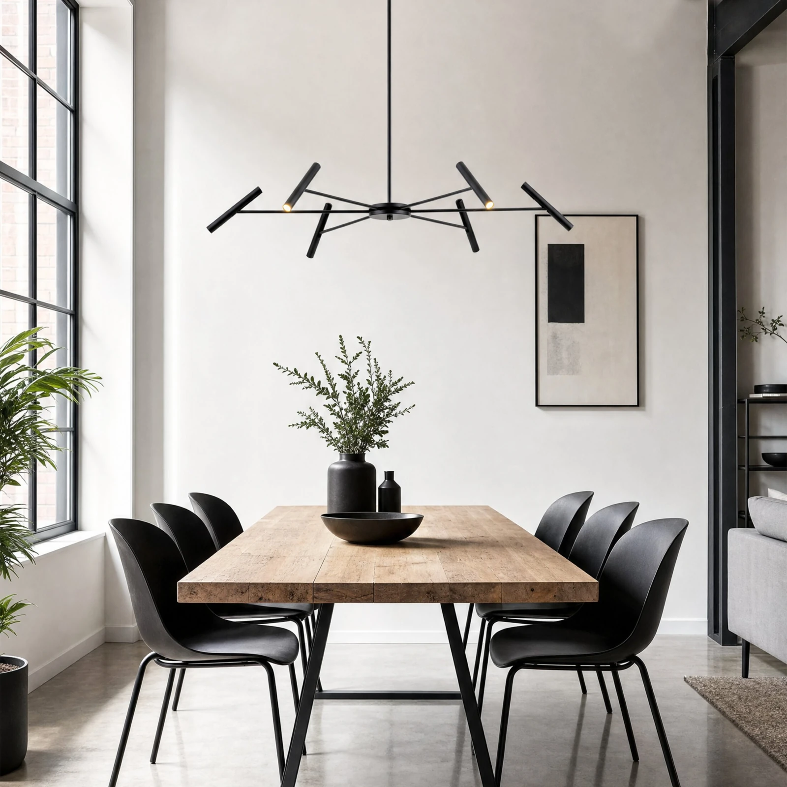 LED pendant light 30W – cylindrical, black, 3000K warm light