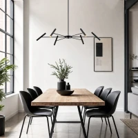 LED pendant light 30W – cylindrical, black, 3000K warm light - Image 1