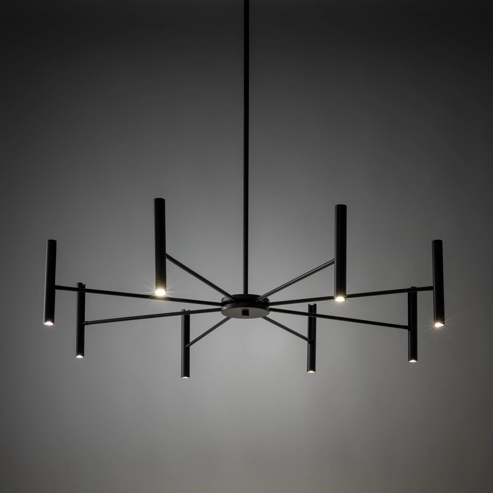 LED pendant light 40W – cylindrical, black, 3000K warm light