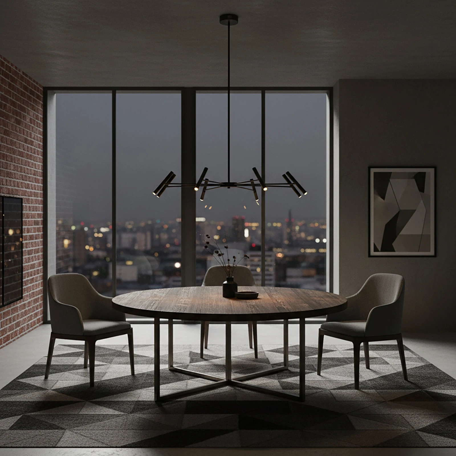 LED pendant light 40W – cylindrical, black, 3000K warm light