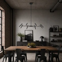 LED pendant light 40W – cylindrical, black, 3000K warm light - Image 5