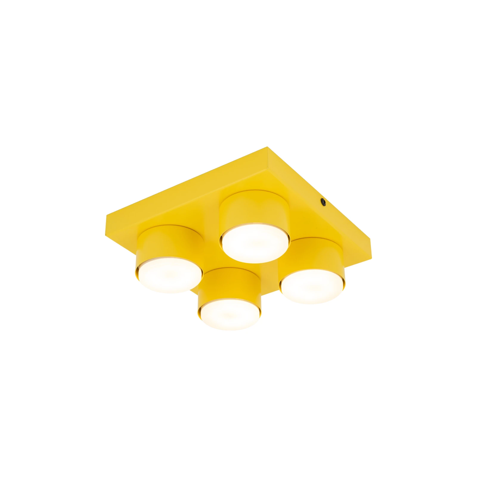 BRIX ceiling fixture 23x23 cm – yellow, 4xGX53