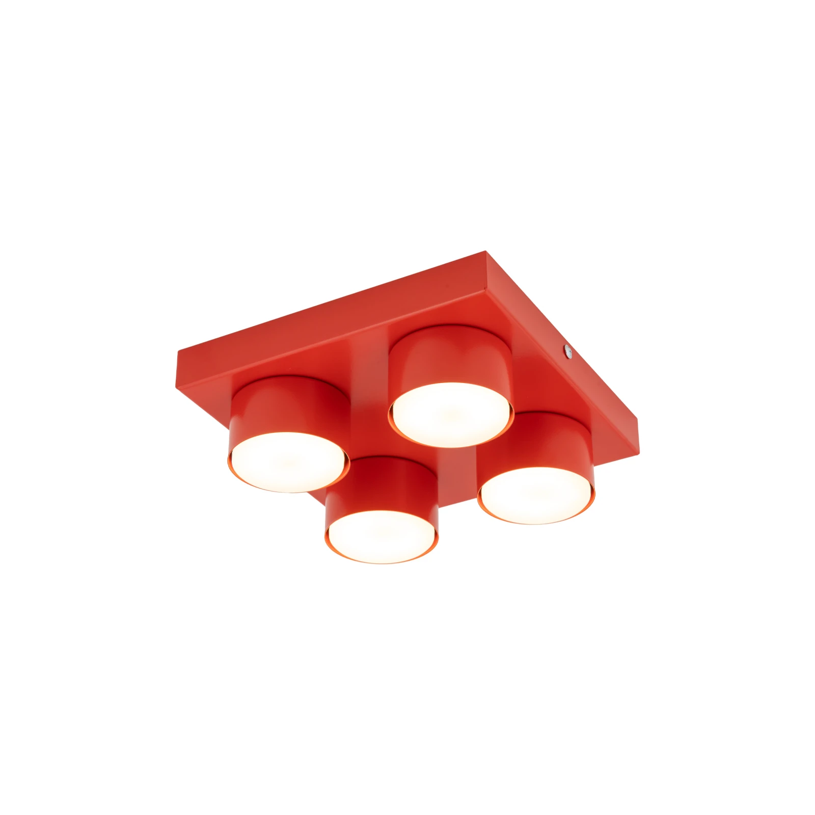 BRIX ceiling light 4xGX53 – square, red, ceiling or wall mount