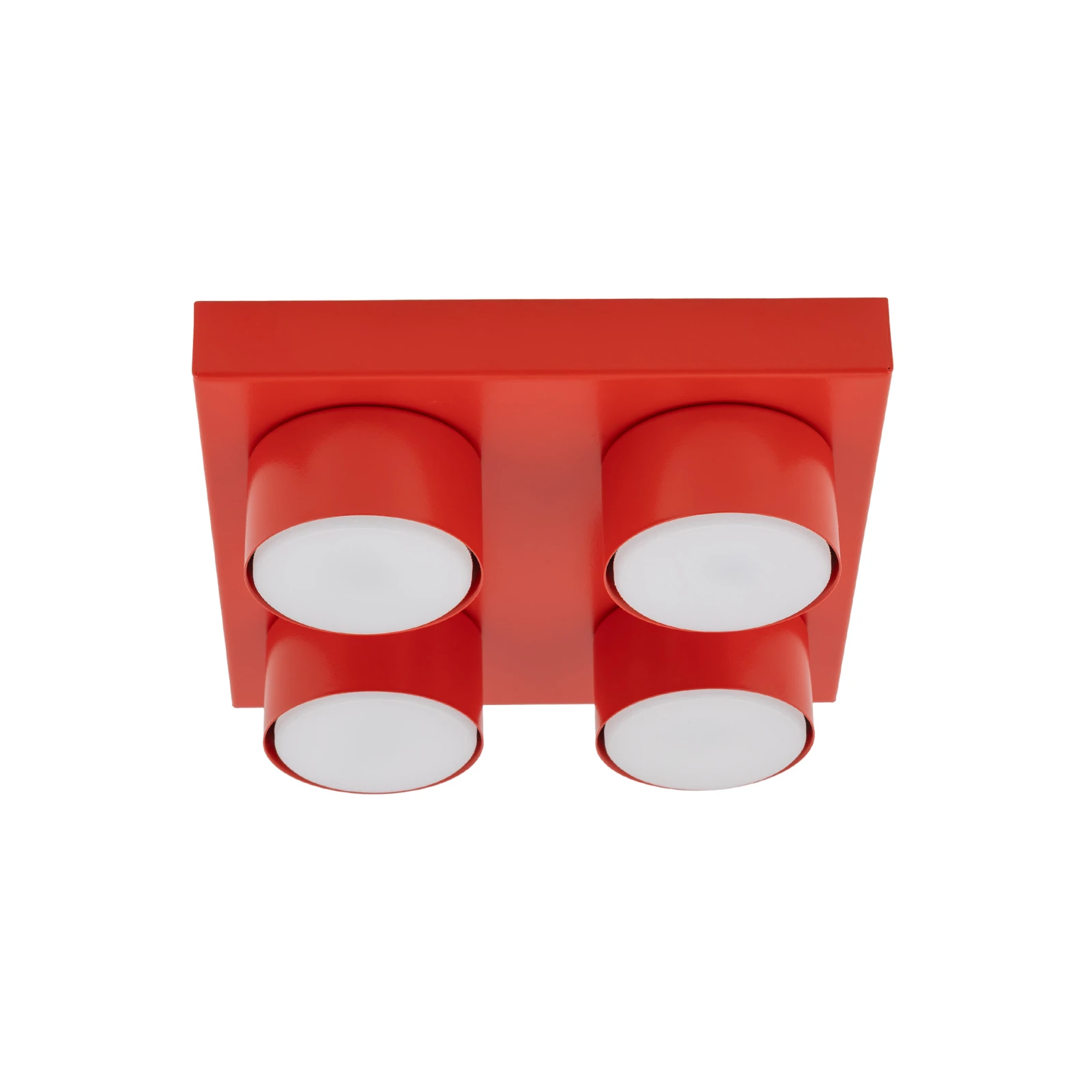 BRIX ceiling light 4xGX53 – square, red, ceiling or wall mount